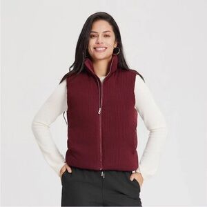 Women's Blend Padded Cable Knit Vest - A New Day